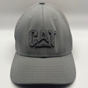 CAT Gray Mesh-Back Trucker Cap